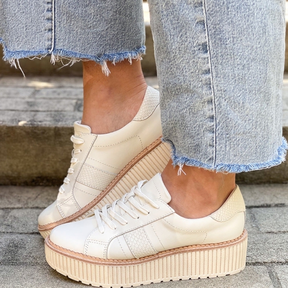 Dolce Vita Tiger Sneakers White Leather